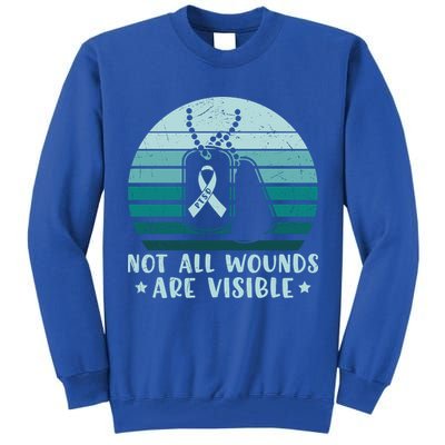 PTSD Awareness Hope Support Love Not All Wounds Are Visible Tall Sweatshirt