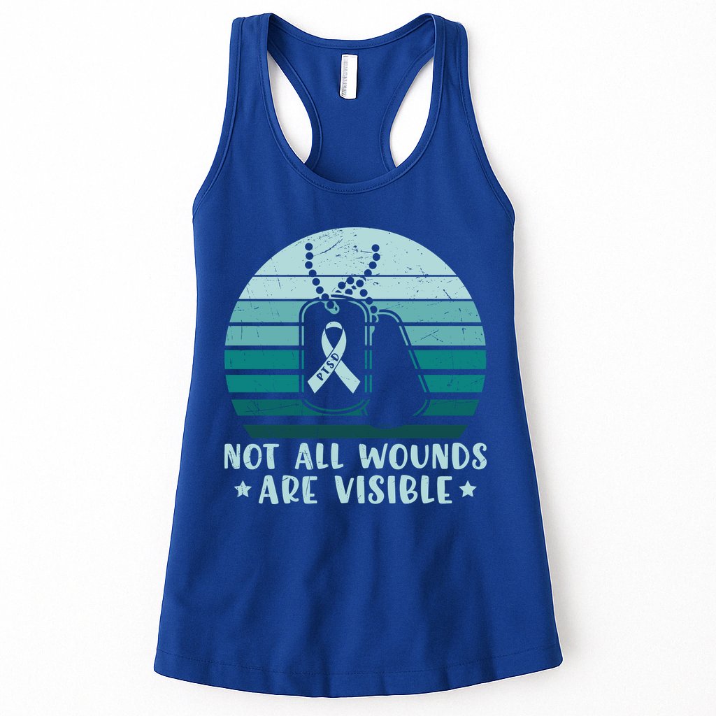PTSD Awareness Hope Support Love Not All Wounds Are Visible Womens Tank Top