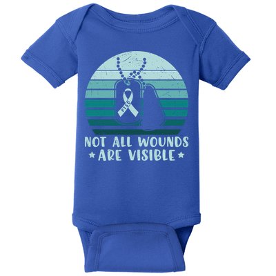 PTSD Awareness Hope Support Love Not All Wounds Are Visible Baby Bodysuit