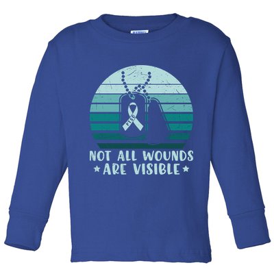 PTSD Awareness Hope Support Love Not All Wounds Are Visible Toddler Long Sleeve Shirt