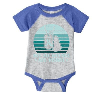 PTSD Awareness Hope Support Love Not All Wounds Are Visible Infant Baby Jersey Bodysuit