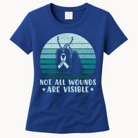 PTSD Awareness Hope Support Love Not All Wounds Are Visible Womens T-Shirt
