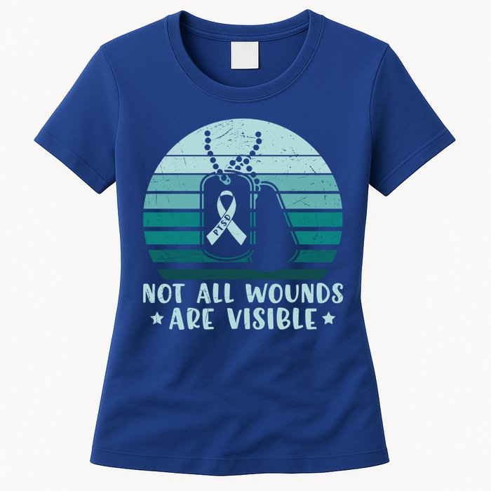 PTSD Awareness Hope Support Love Not All Wounds Are Visible Womens T-Shirt
