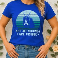 PTSD Awareness Hope Support Love Not All Wounds Are Visible Womens T-Shirt