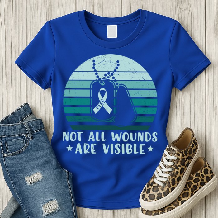 PTSD Awareness Hope Support Love Not All Wounds Are Visible Womens T-Shirt