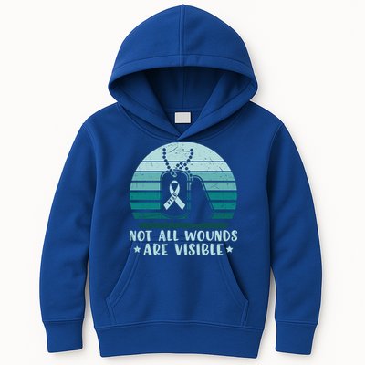 PTSD Awareness Hope Support Love Not All Wounds Are Visible Kids Hoodie