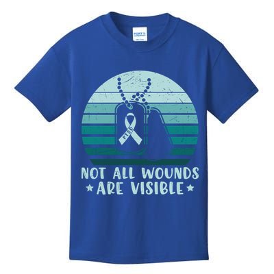 PTSD Awareness Hope Support Love Not All Wounds Are Visible Kids T-Shirt