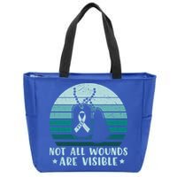 PTSD Awareness Hope Support Love Not All Wounds Are Visible Zip Tote Bag