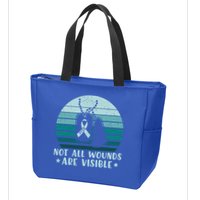 PTSD Awareness Hope Support Love Not All Wounds Are Visible Zip Tote Bag