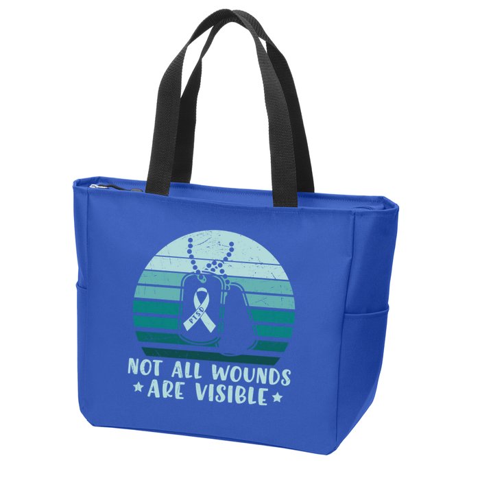 PTSD Awareness Hope Support Love Not All Wounds Are Visible Zip Tote Bag