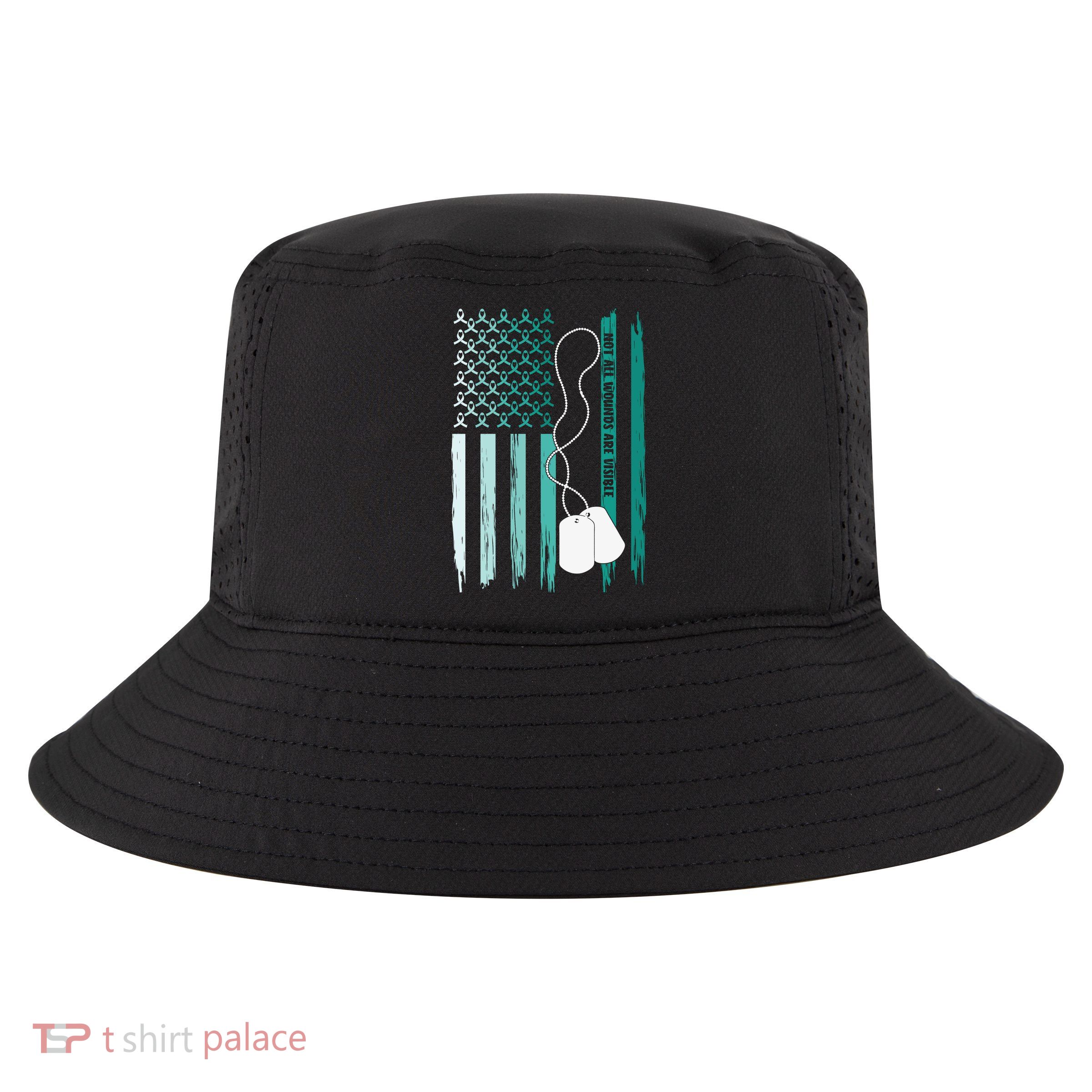 PTSD Awareness Hope Support Love Not All Wounds Are Visible Cool Comfort Performance Bucket Hat