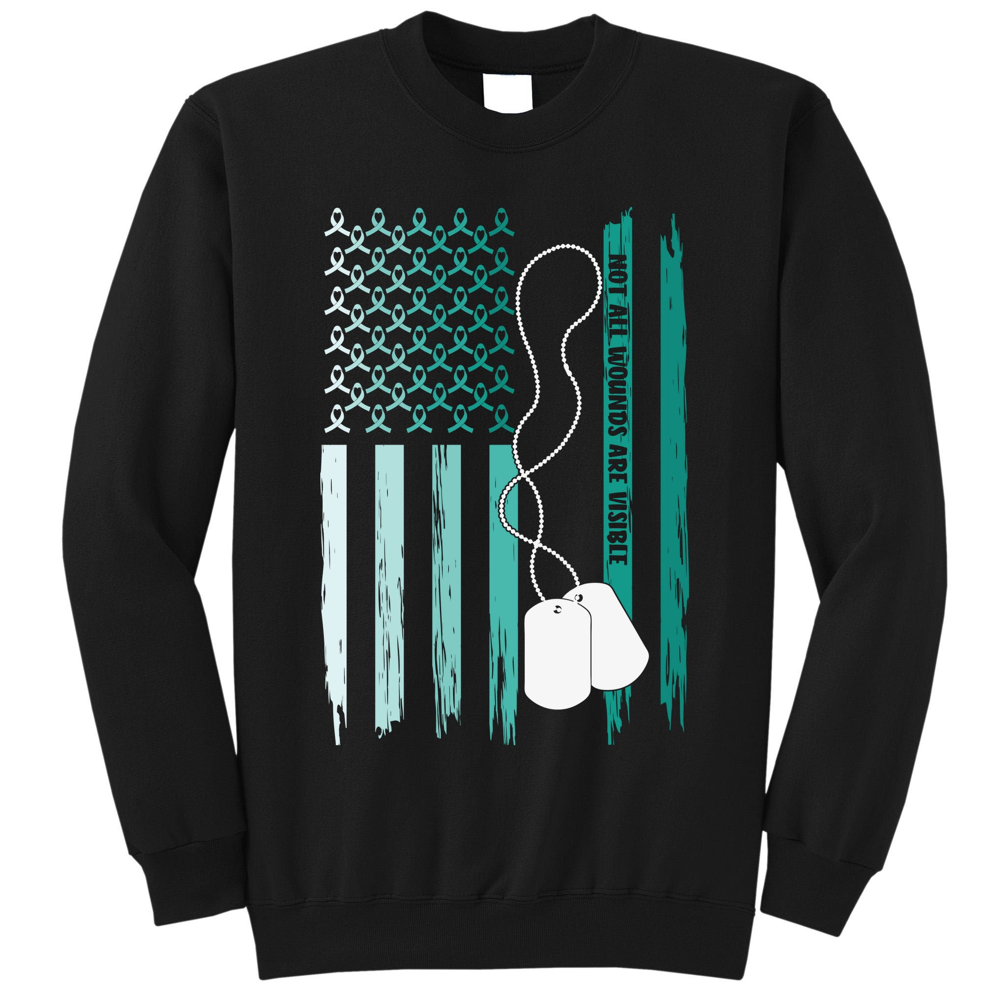 PTSD Awareness Hope Support Love Not All Wounds Are Visible Tall Sweatshirt