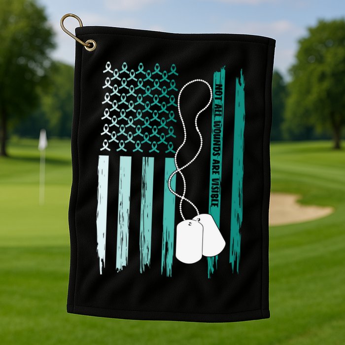 PTSD Awareness Hope Support Love Not All Wounds Are Visible Golf Towel