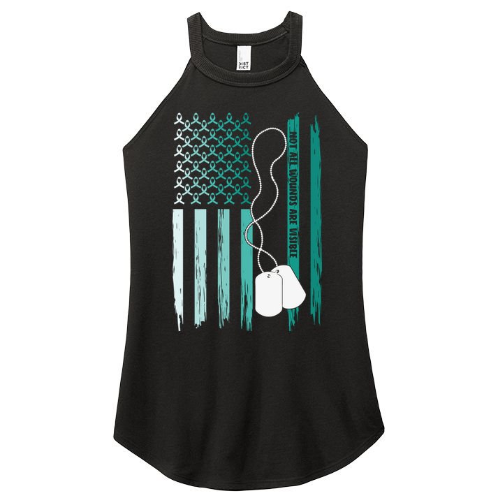 PTSD Awareness Hope Support Love Not All Wounds Are Visible Women's Perfect Tri Rocker Tank