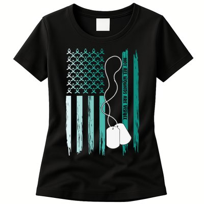 PTSD Awareness Hope Support Love Not All Wounds Are Visible Womens T-Shirt
