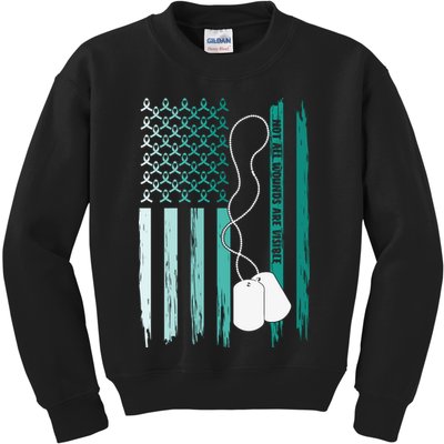 PTSD Awareness Hope Support Love Not All Wounds Are Visible Kids Sweatshirt