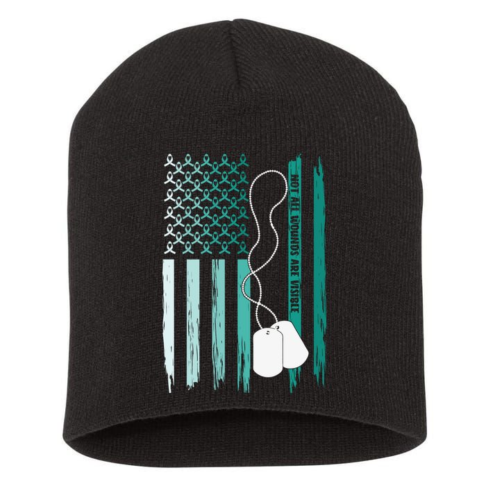 PTSD Awareness Hope Support Love Not All Wounds Are Visible Short Acrylic Beanie