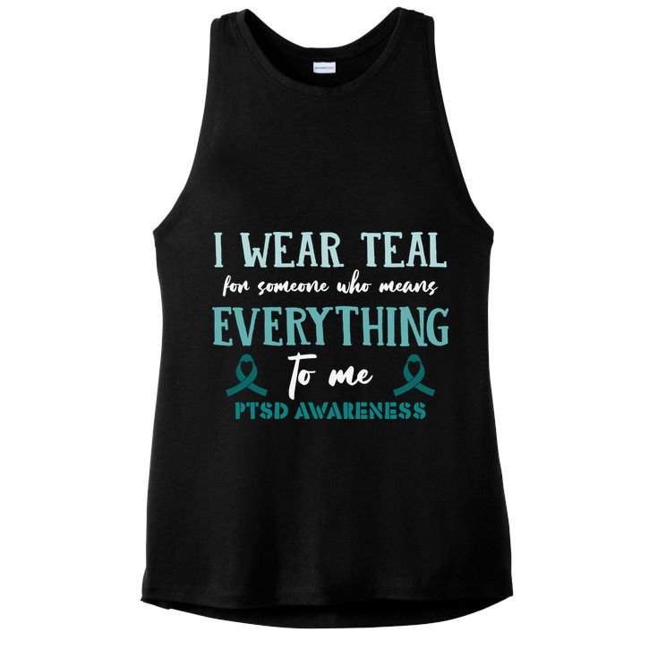 PTSD Awareness Hope Support Love Ladies PosiCharge Tri-Blend Wicking Tank