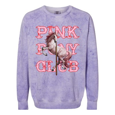 Pony And Heels Lover Clubs Disco Birthday Cowgirl Colorblast Crewneck Sweatshirt