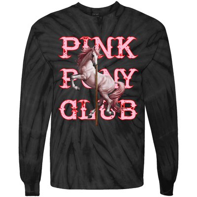 Pony And Heels Lover Clubs Disco Birthday Cowgirl Tie-Dye Long Sleeve Shirt