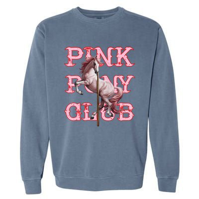 Pony And Heels Lover Clubs Disco Birthday Cowgirl Garment-Dyed Sweatshirt