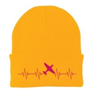 Pilot Airplane Heartbeat Gift Knit Cap Winter Beanie