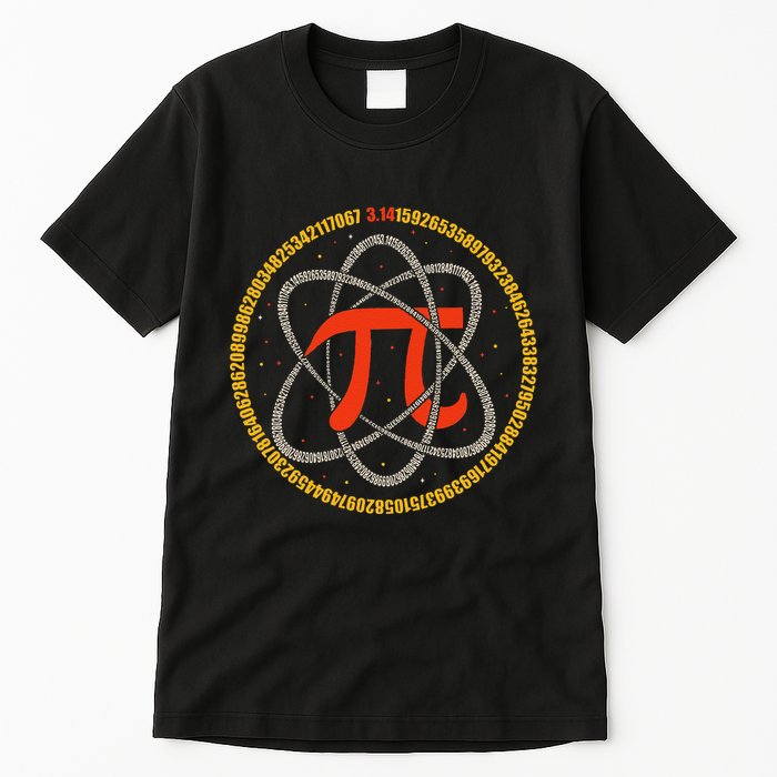 Pi Atom Happy Pi Day Pi Number 3.14 Math Teacher Student .Png Tall T-Shirt