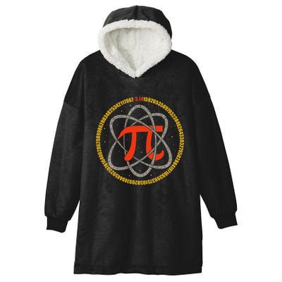 Pi Atom Happy Pi Day Pi Number 3.14 Math Teacher Student .Png Hooded Wearable Blanket