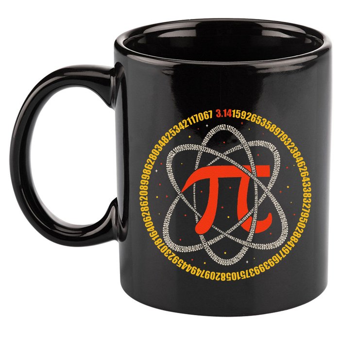 Pi Atom Happy Pi Day Pi Number 3.14 Math Teacher Student .Png 11oz C Handle Ceramic Mug