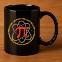 Pi Atom Happy Pi Day Pi Number 3.14 Math Teacher Student .Png 11oz C Handle Ceramic Mug