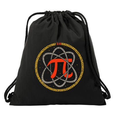 Pi Atom Happy Pi Day Pi Number 3.14 Math Teacher Student .Png Drawstring Bag