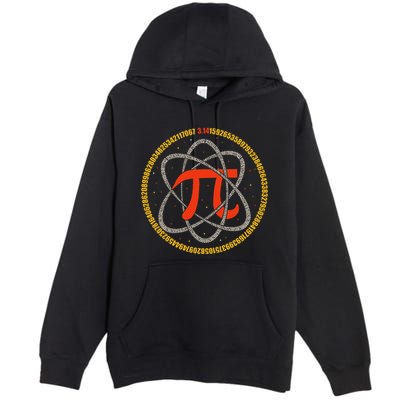 Pi Atom Happy Pi Day Pi Number 3.14 Math Teacher Student .Png Premium Pullover Hoodie