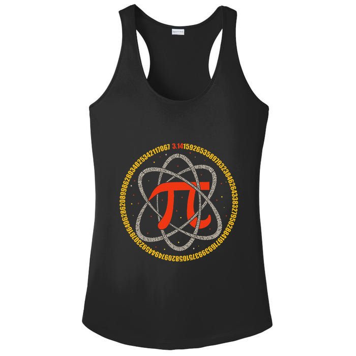 Pi Atom Happy Pi Day Pi Number 3.14 Math Teacher Student .Png Ladies PosiCharge Competitor Racerback Tank