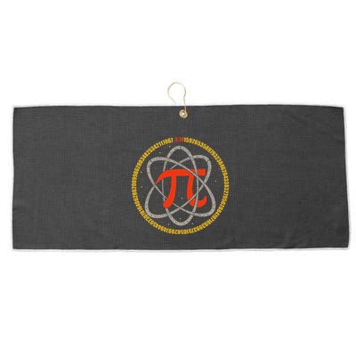 Pi Atom Happy Pi Day Pi Number 3.14 Math Teacher Student .Png Large Microfiber Waffle Golf Towel