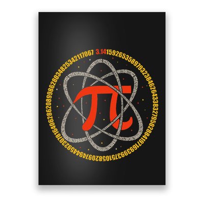 Pi Atom Happy Pi Day Pi Number 3.14 Math Teacher Student .Png Poster