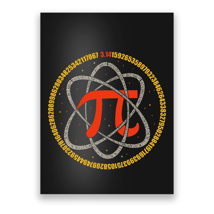 Pi Atom Happy Pi Day Pi Number 3.14 Math Teacher Student .Png Poster