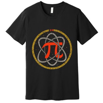Pi Atom Happy Pi Day Pi Number 3.14 Math Teacher Student .Png Premium T-Shirt