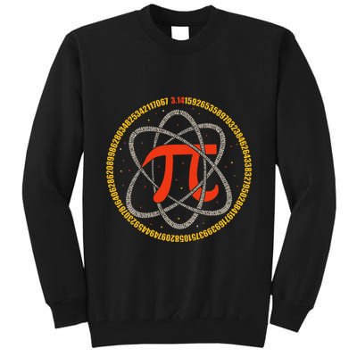 Pi Atom Happy Pi Day Pi Number 3.14 Math Teacher Student .Png Tall Sweatshirt