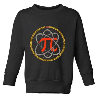 Pi Atom Happy Pi Day Pi Number 3.14 Math Teacher Student .Png Toddler Sweatshirt
