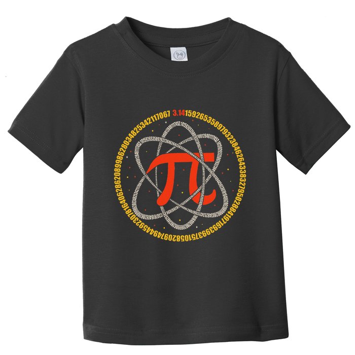 Pi Atom Happy Pi Day Pi Number 3.14 Math Teacher Student .Png Toddler T-Shirt