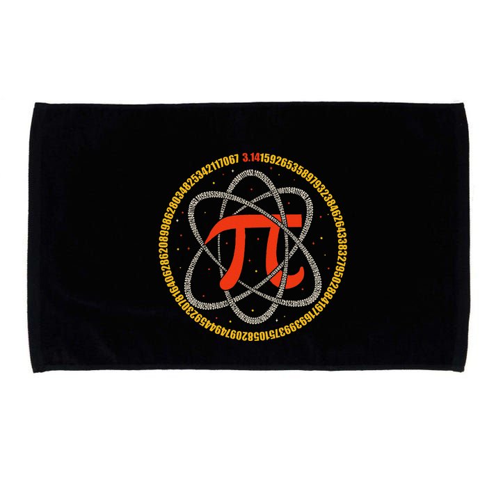Pi Atom Happy Pi Day Pi Number 3.14 Math Teacher Student .Png Microfiber Hand Towel