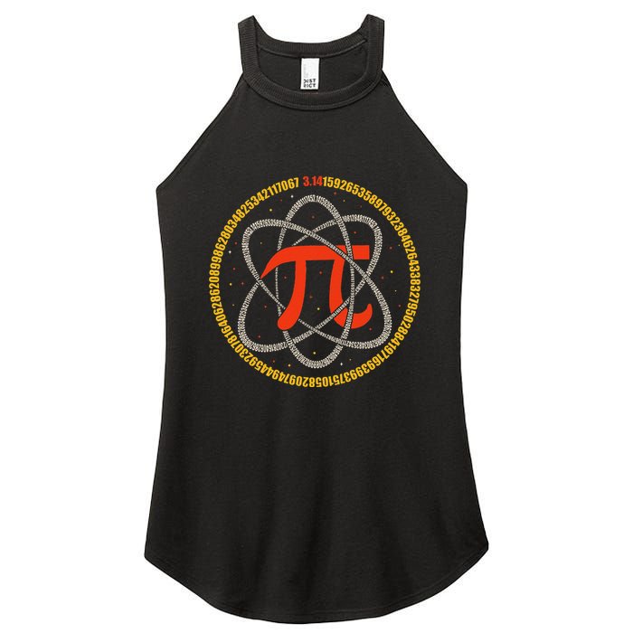 Pi Atom Happy Pi Day Pi Number 3.14 Math Teacher Student .Png Women's Perfect Tri Rocker Tank