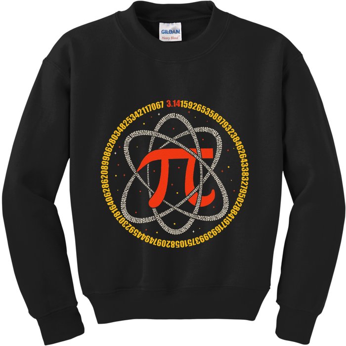 Pi Atom Happy Pi Day Pi Number 3.14 Math Teacher Student .Png Kids Sweatshirt
