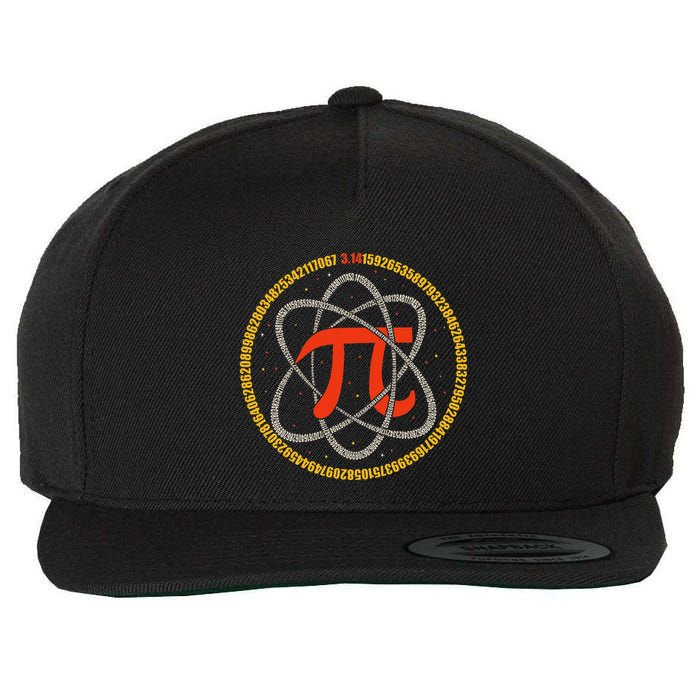 Pi Atom Happy Pi Day Pi Number 3.14 Math Teacher Student .Png Wool Snapback Cap