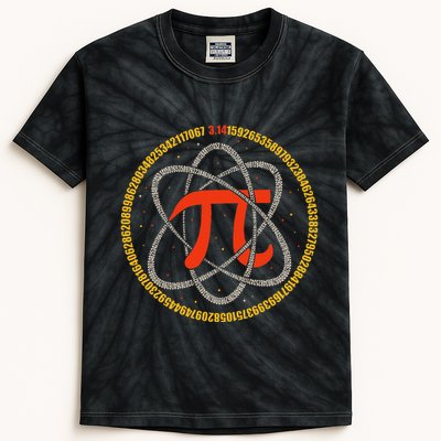 Pi Atom Happy Pi Day Pi Number 3.14 Math Teacher Student .Png Kids Tie-Dye T-Shirt