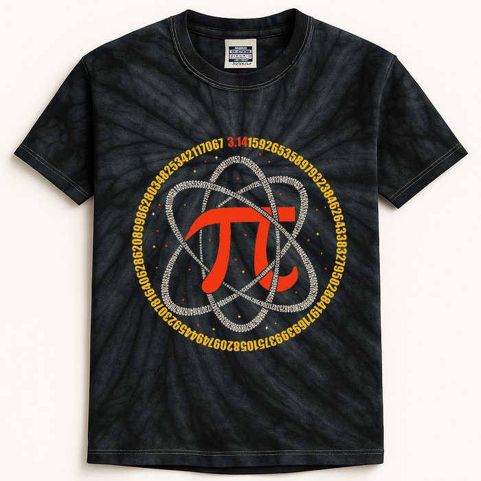 Pi Atom Happy Pi Day Pi Number 3.14 Math Teacher Student .Png Kids Tie-Dye T-Shirt