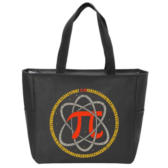 Pi Atom Happy Pi Day Pi Number 3.14 Math Teacher Student .Png Zip Tote Bag