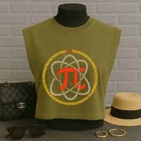 Pi Atom Happy Pi Day Pi Number 3.14 Math Teacher Student .Png Garment-Dyed Women's Muscle Tee