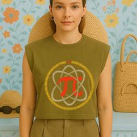 Pi Atom Happy Pi Day Pi Number 3.14 Math Teacher Student .Png Garment-Dyed Women's Muscle Tee