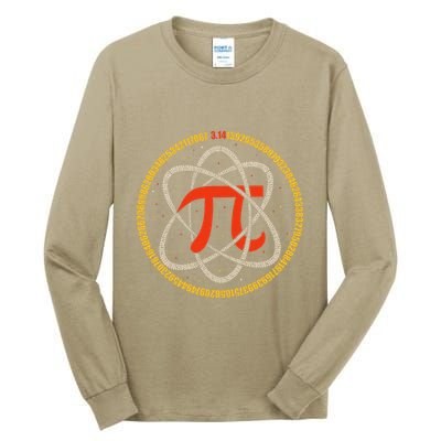 Pi Atom Happy Pi Day Pi Number 3.14 Math Teacher Student .Png Tall Long Sleeve T-Shirt